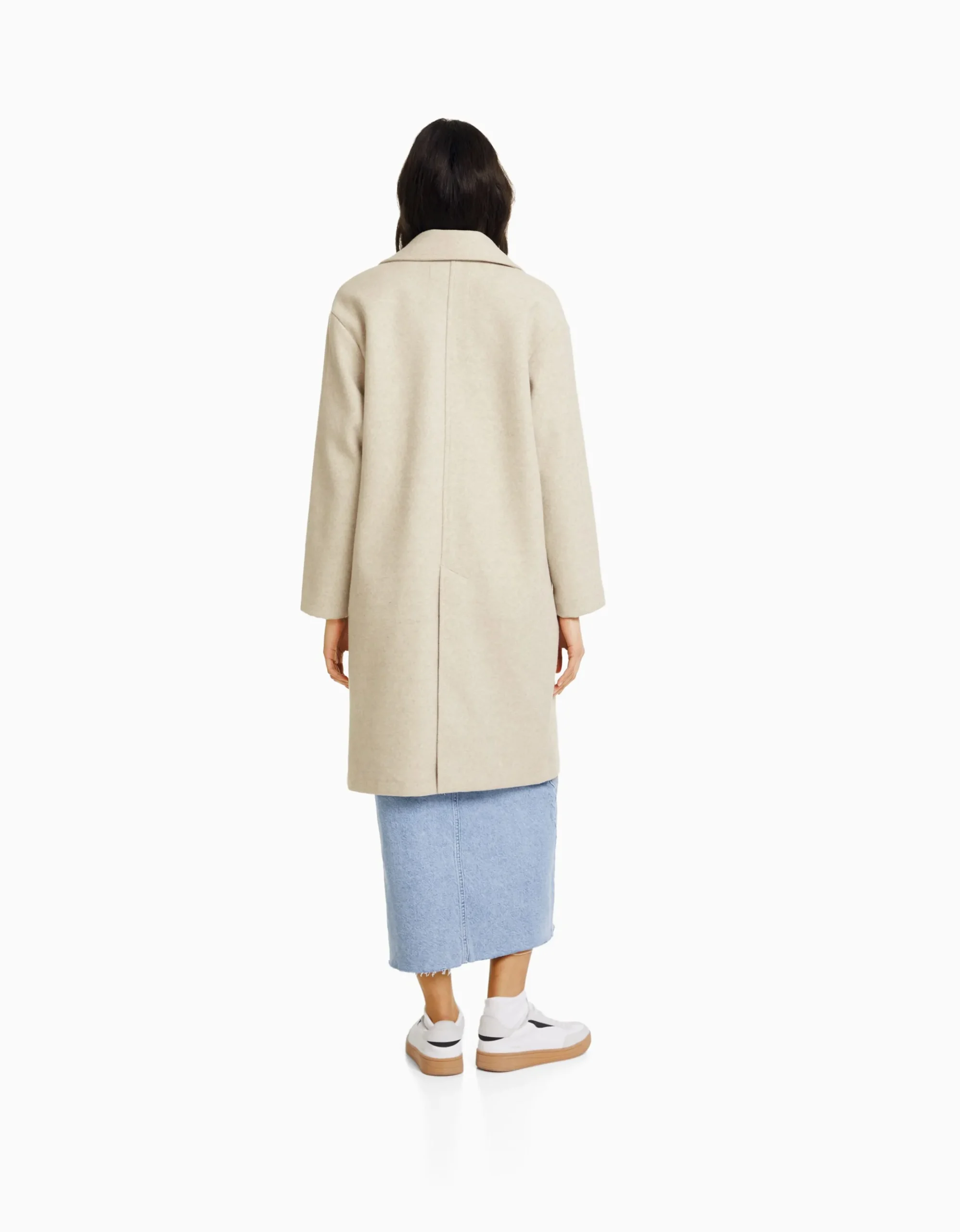 FEMME BERSHKA Trenchs et manteaux*Manteau mélange de laine épaules tombantes
