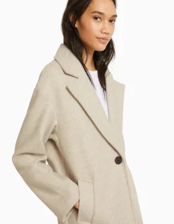 FEMME BERSHKA Trenchs et manteaux*Manteau mélange de laine épaules tombantes