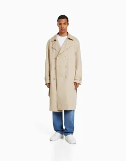 HOMME BERSHKA Blousons et manteaux*Manteau trench coton