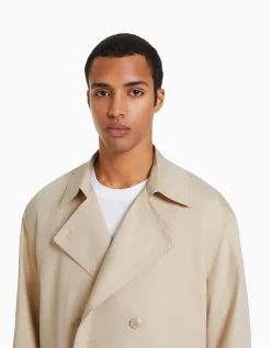 HOMME BERSHKA Blousons et manteaux*Manteau trench coton