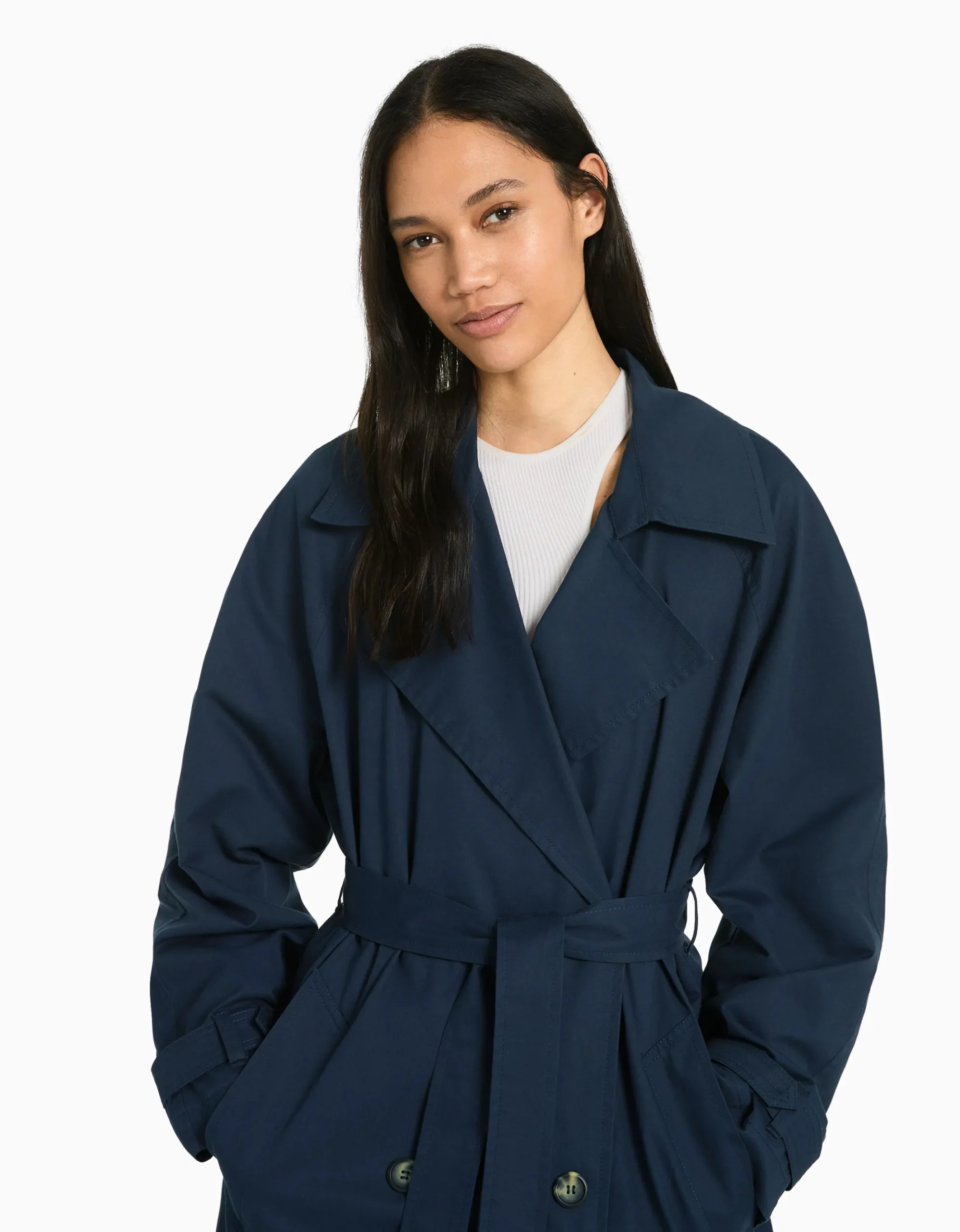 FEMME BERSHKA Trenchs et manteaux*Manteau trench coton