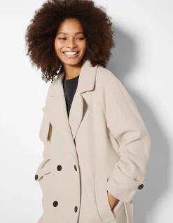 FEMME BERSHKA Trenchs et manteaux*Manteau trench laine mélangée