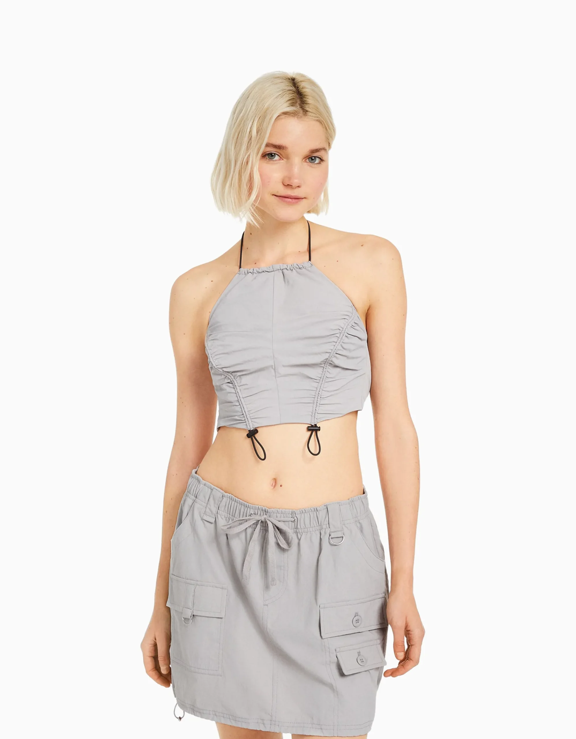 FEMME BERSHKA Vêtements*Minijupe cargo coton multipoches