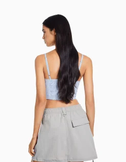FEMME BERSHKA Vêtements*Minijupe cargo coton multipoches