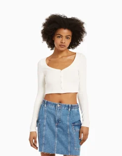 FEMME BERSHKA Jupes*Minijupe denim cargo