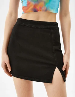 FEMME BERSHKA Jupes*Minijupe denim décontractée