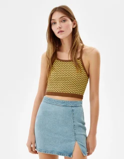 FEMME BERSHKA Jupes*Minijupe denim décontractée