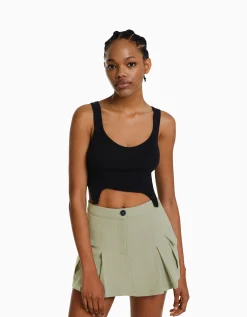 FEMME BERSHKA Jupes*Minijupe tailoring cargo poches