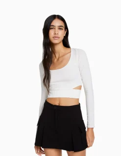 FEMME BERSHKA Jupes*Mini-jupe tailoring cargo poches