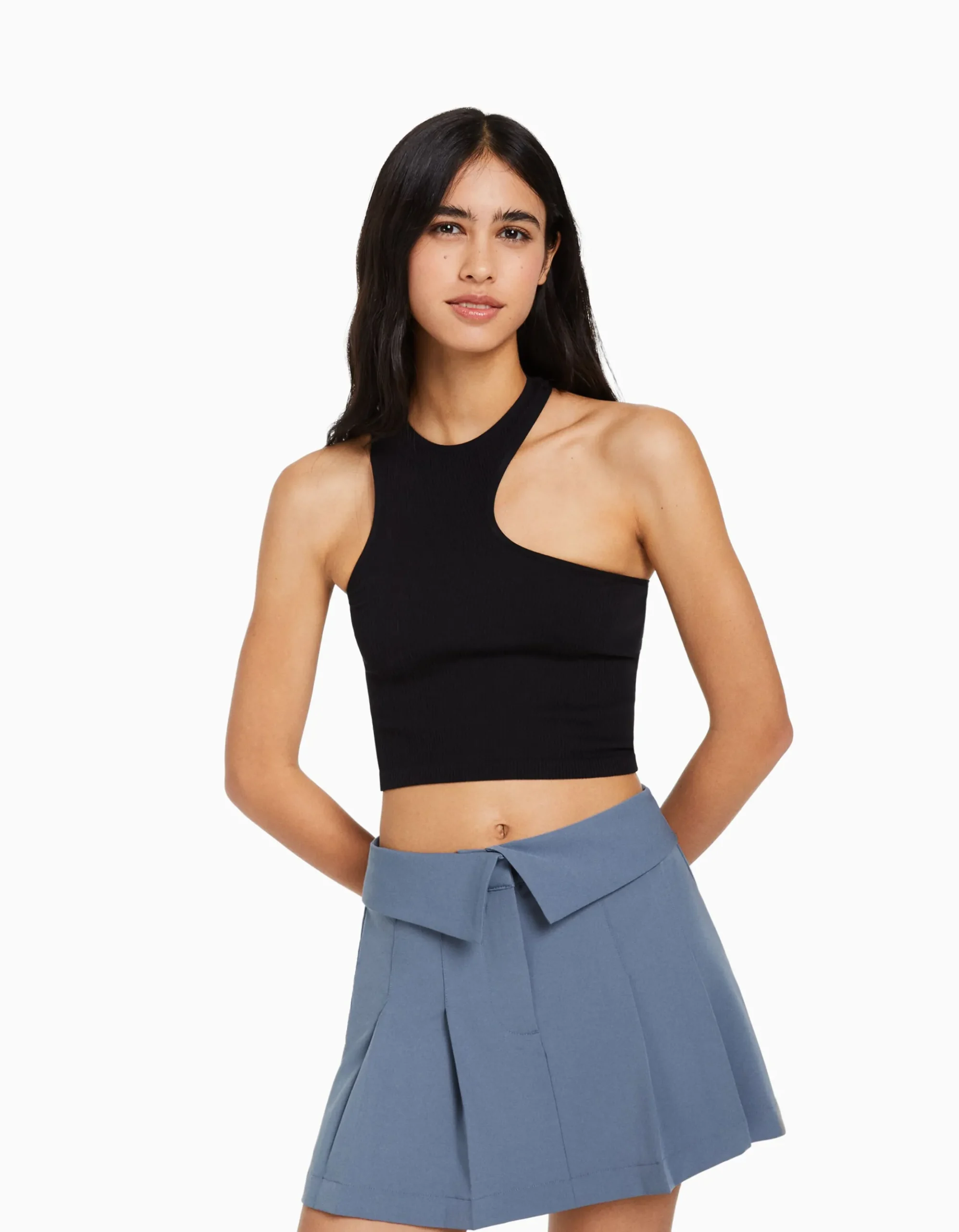 FEMME BERSHKA Vêtements*Minijupe tailoring plissée