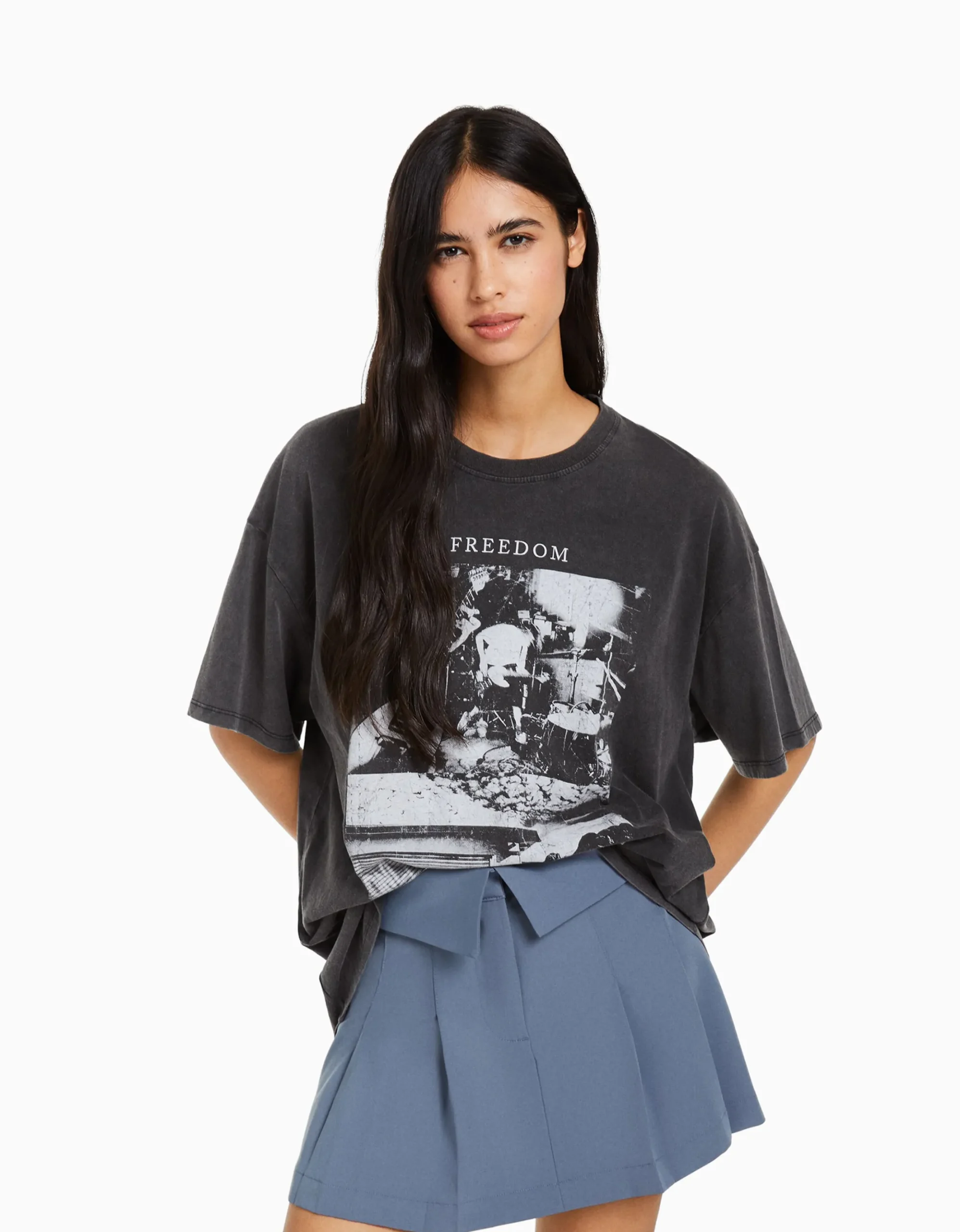 FEMME BERSHKA Vêtements*Minijupe tailoring plissée