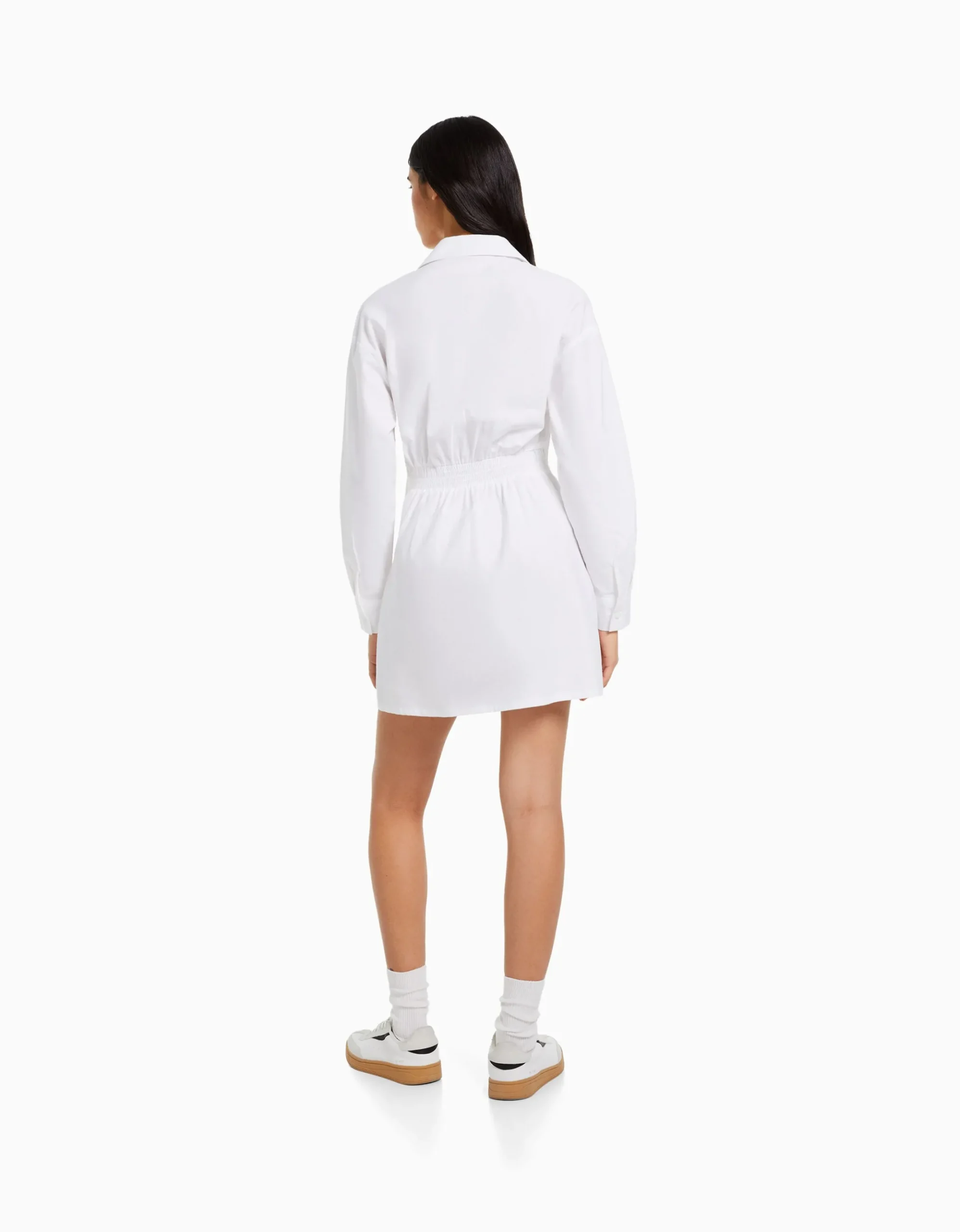 FEMME BERSHKA Vêtements*Mini-robe chemise manches longues cache-cœur