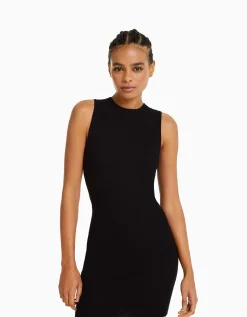 FEMME BERSHKA Vêtements*Mini-robe maille bord-côte