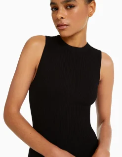 FEMME BERSHKA Vêtements*Mini-robe maille bord-côte
