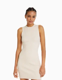 FEMME BERSHKA Vêtements*Mini-robe maille bord-côte