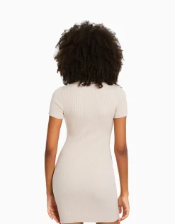 FEMME BERSHKA Robes*Mini-robe manches courtes col polo