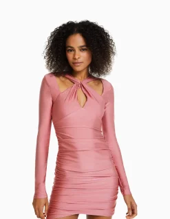 FEMME BERSHKA Vêtements*Mini-robe manches longues lanières croisées