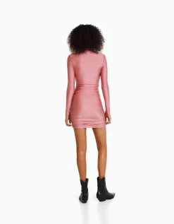 FEMME BERSHKA Vêtements*Mini-robe manches longues lanières croisées