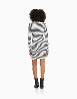 FEMME BERSHKA Robes*Mini-robe manches longues bord-côte