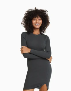 FEMME BERSHKA Robes*Mini-robe manches longues bord-côte