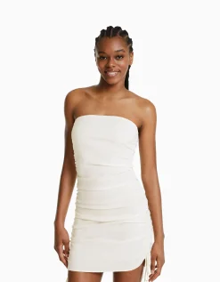 FEMME BERSHKA Robes*Mini-robe moulante fronces latérales