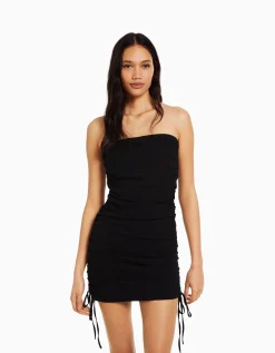 FEMME BERSHKA Robes*Mini-robe moulante fronces latérales