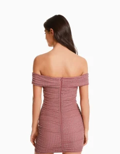 FEMME BERSHKA Vêtements*Mini-robe résille encolure bateau