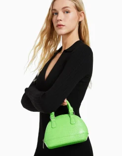FEMME BERSHKA Similicuir*Mini-sac anse imitation croco