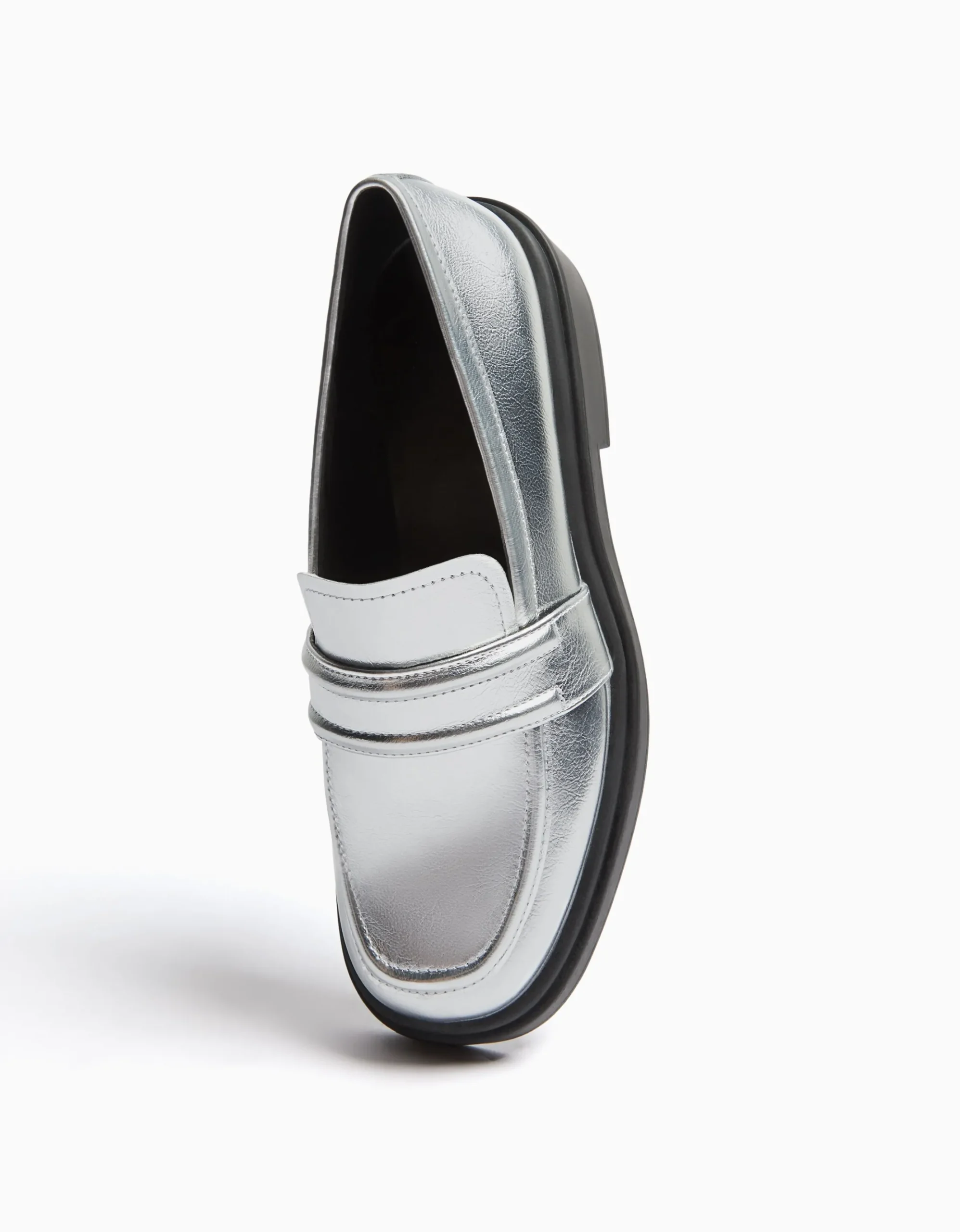 FEMME BERSHKA Chaussures plates*Mocassins métallisés
