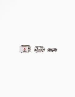 HOMME BERSHKA One Love*Pack 3 bagues love