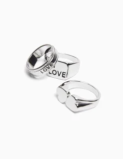 HOMME BERSHKA One Love*Pack 3 bagues love
