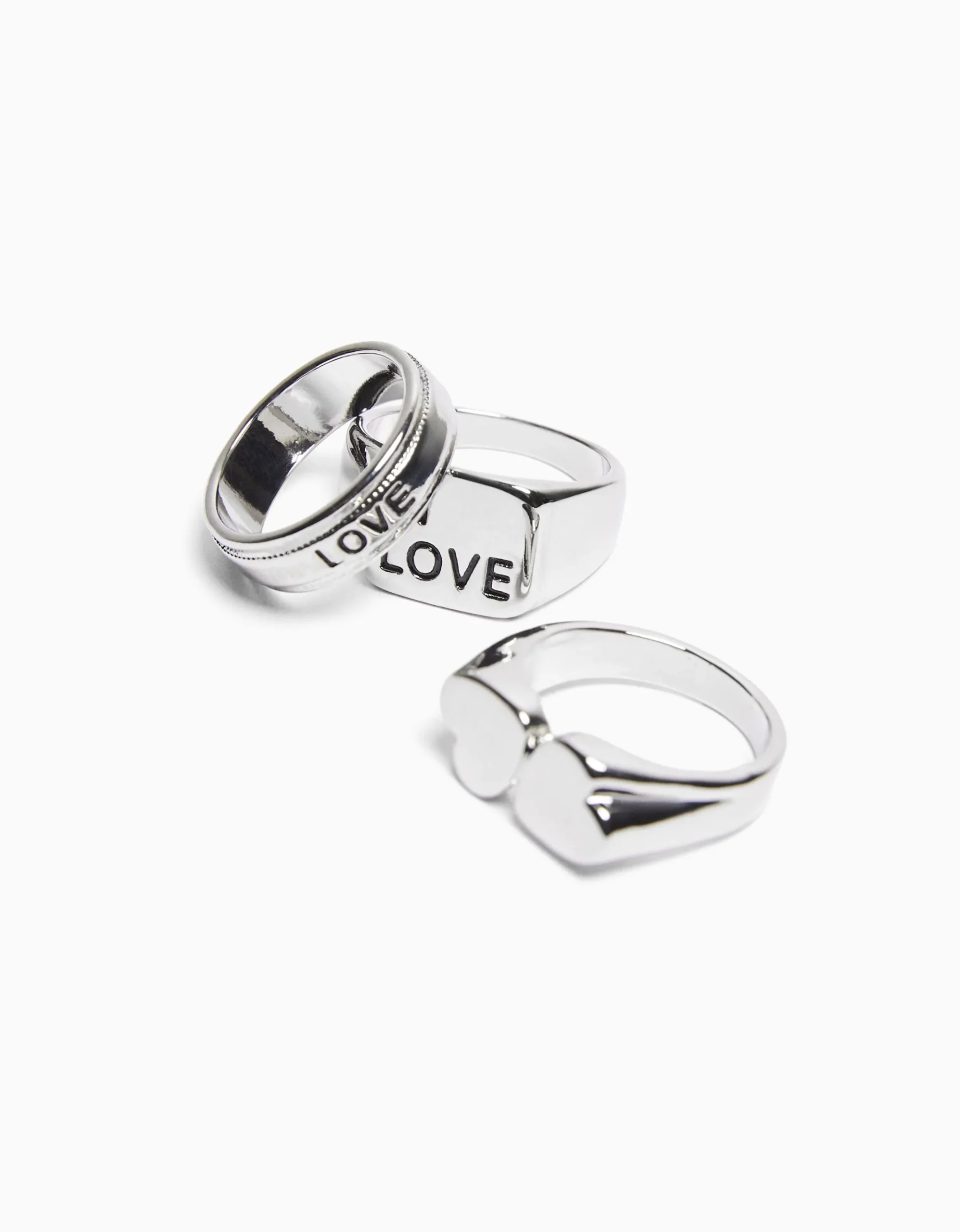HOMME BERSHKA One Love*Pack 3 bagues love