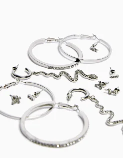 FEMME BERSHKA Tout voir*Pack 6 boucles d’oreilles anneaux cascade croix