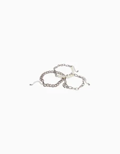 HOMME BERSHKA Tout voir*Pack 3 bracelets perles maillons