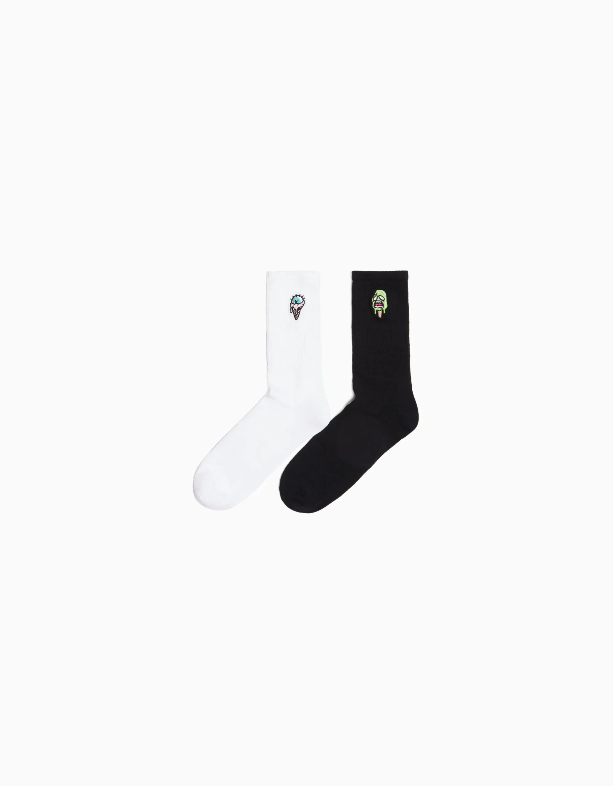 HOMME BERSHKA Chaussettes*Pack 2 chaussettes brodées