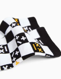 HOMME BERSHKA Chaussettes*Pack 2 chaussettes imprimé damier