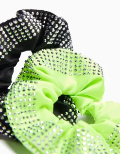 FEMME BERSHKA Accessoires cheveux*Pack 2 chouchous strass