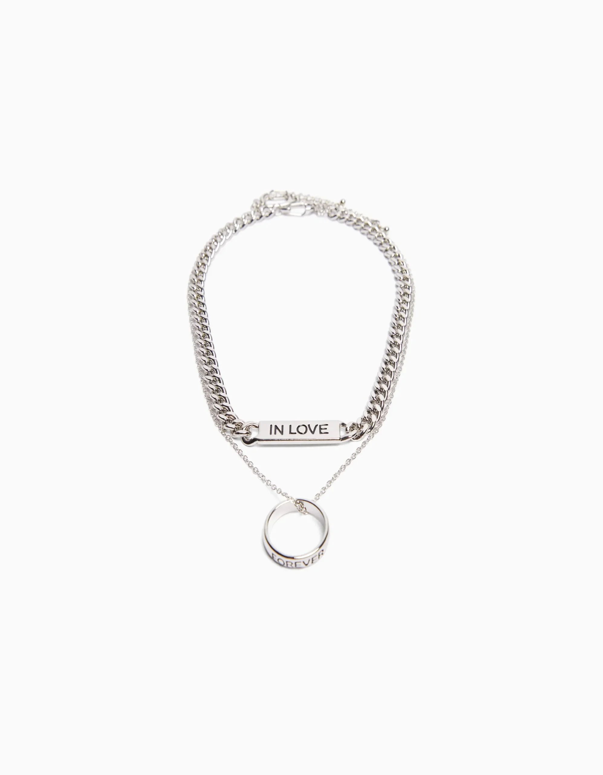 HOMME BERSHKA One Love*Pack 2 colliers bague