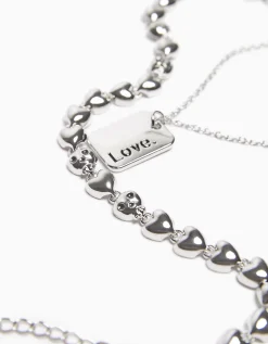 FEMME BERSHKA One Love*Pack 2 colliers cœur