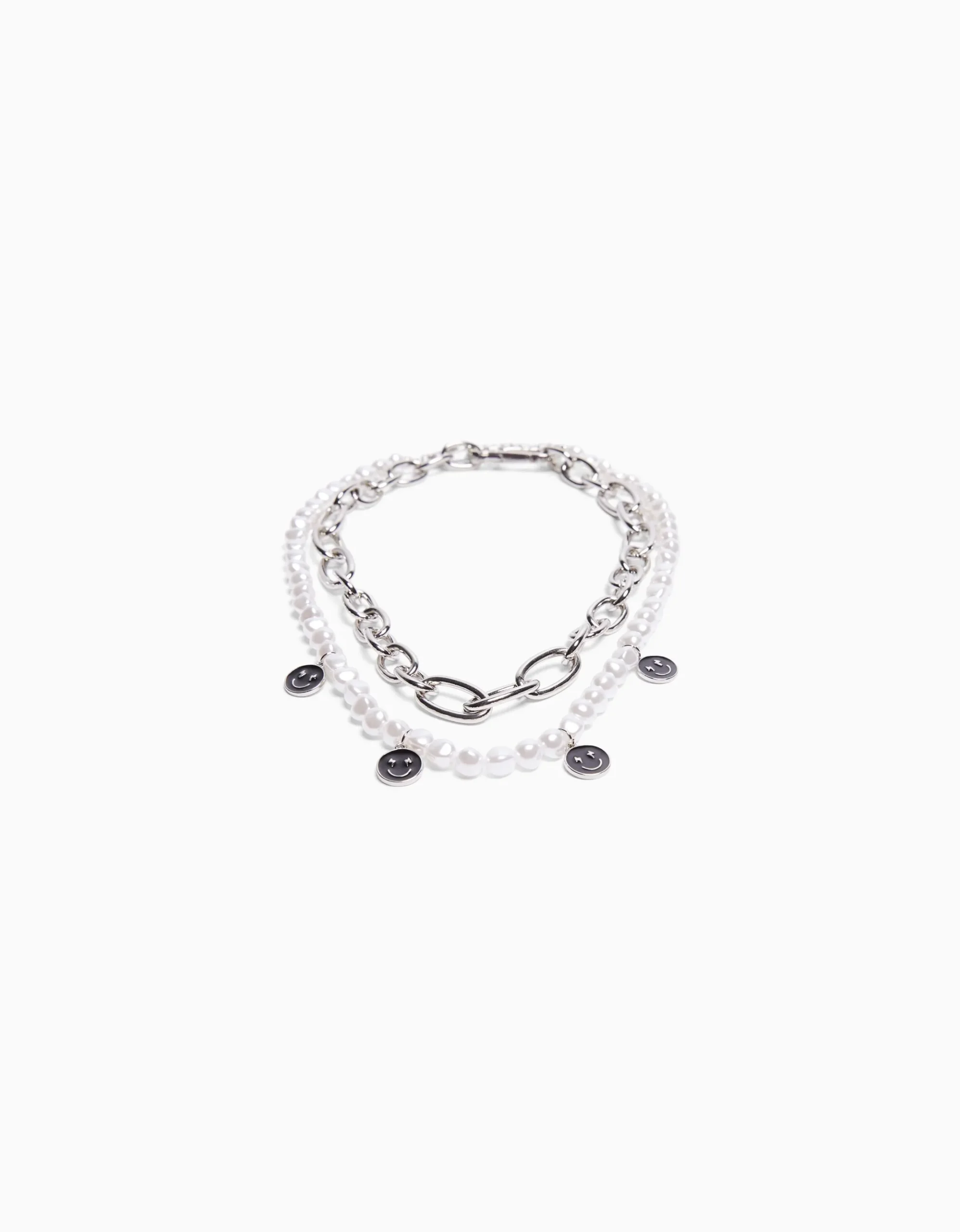 HOMME BERSHKA Tout voir*Pack 2 colliers perles fantaisie et maillons