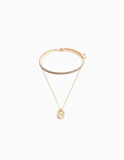 FEMME BERSHKA Tout voir*Pack 2 colliers ras du cou et chaîne charm