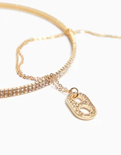 FEMME BERSHKA Tout voir*Pack 2 colliers ras du cou et chaîne charm