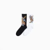 HOMME BERSHKA Chaussettes*Pack 2 paires de chaussettes imprimées
