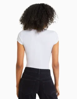 FEMME BERSHKA Basiques*Pack 2 T-shirts manches courtes bord-côte