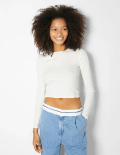 FEMME BERSHKA Packs*Pack 2 T-shirts manches longues bord-côte