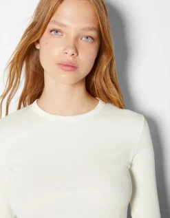 FEMME BERSHKA Packs*Pack 2 T-shirts manches longues bord-côte