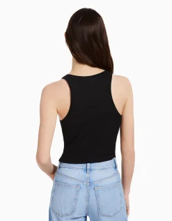 FEMME BERSHKA Packs*Pack 2 T-shirts sans manches bord-côte