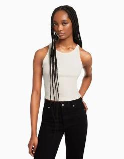 FEMME BERSHKA Packs*Pack 2 T-shirts sans manches bord-côte