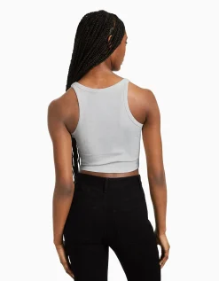 FEMME BERSHKA Packs*Pack 2 T-shirts sans manches bord-côte