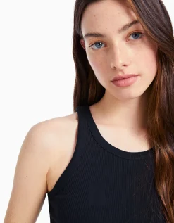 FEMME BERSHKA Packs*Pack 2 T-shirts sans manches bord-côte